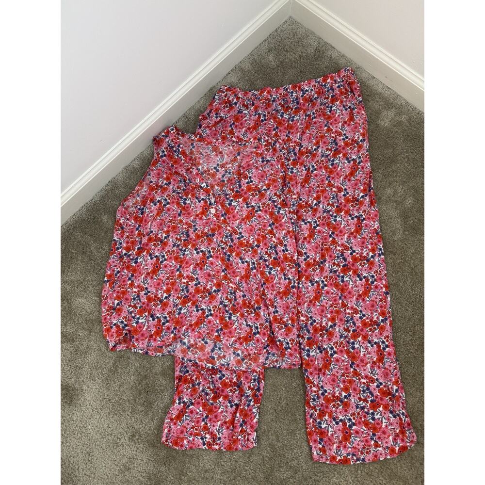 Draper James Floral Pajama Set Size Medium Spring Light Weight 2 Piece Set